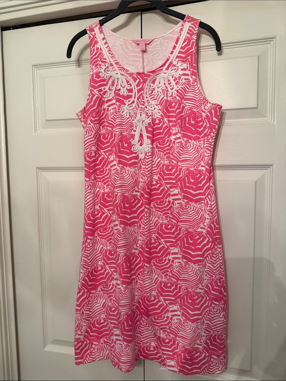 Lilly Pulitzer Pink and White Sleeveless Printed Shift Dress